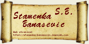 Stamenka Banašević vizit kartica